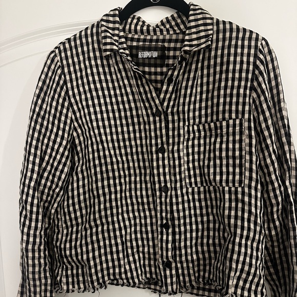 Reformation Tops - Reformation Button Crop Top